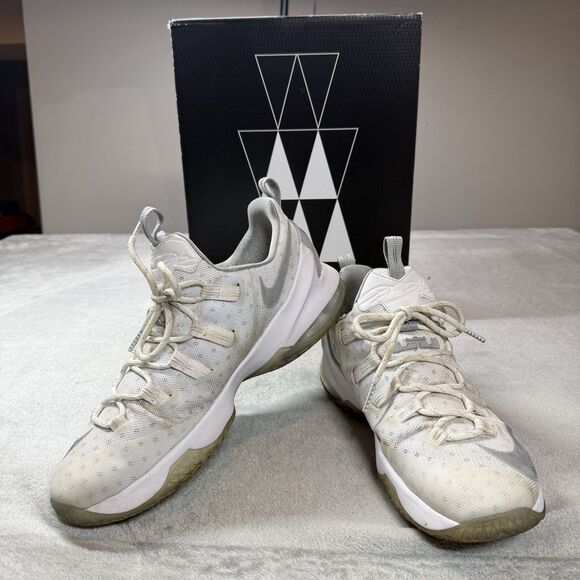 Nike Mens LeBron 13 Low 831925-100 Metallic Silver Sneaker Shoes Size 12